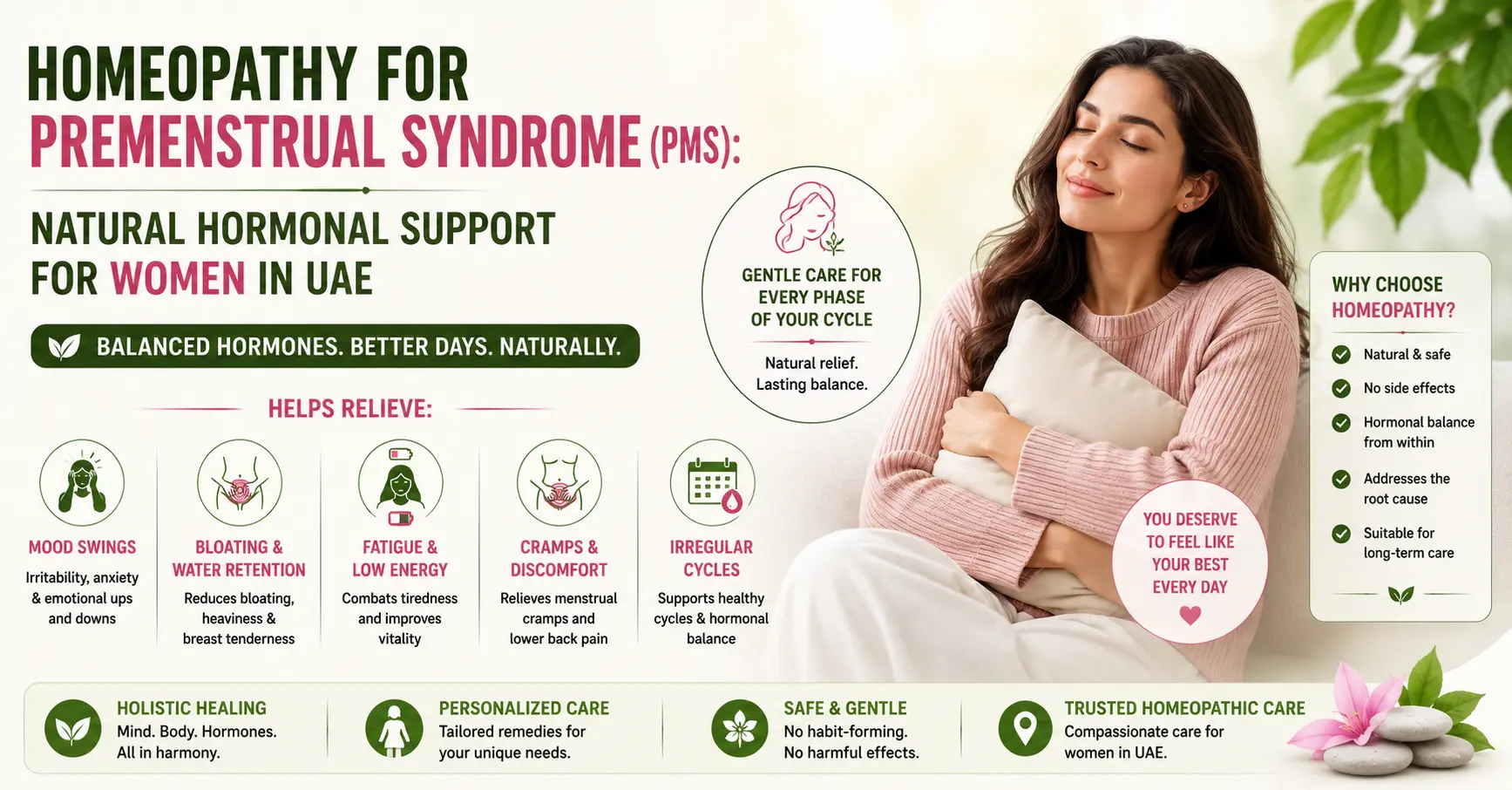 Homeopathy for Premenstrual Syndrome (PMS)- Natural Hormonal Support for Women in UAE